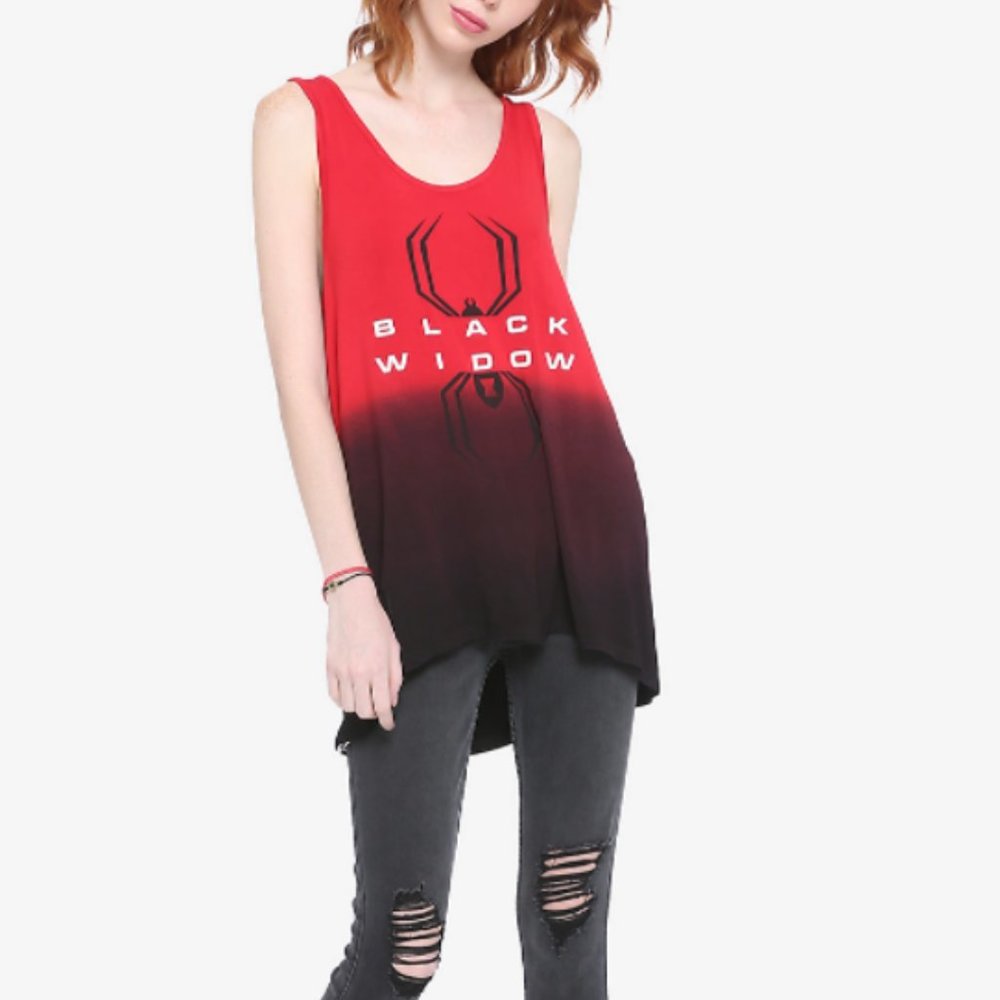 Her Universe Marvel Black Widow Dip-Dye Mesh Back Girls Tank Top